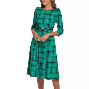 Calvin Klein Scuba Crepe A-Line Midi Dress